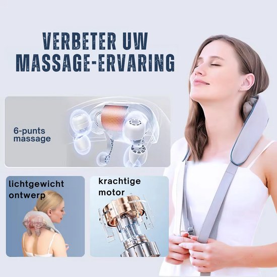Livista Portable Neck Massager - Massage électrique du cou et des épaules - Relaxation et soulagement de la douleur - Chauffage - Meilleure circulation