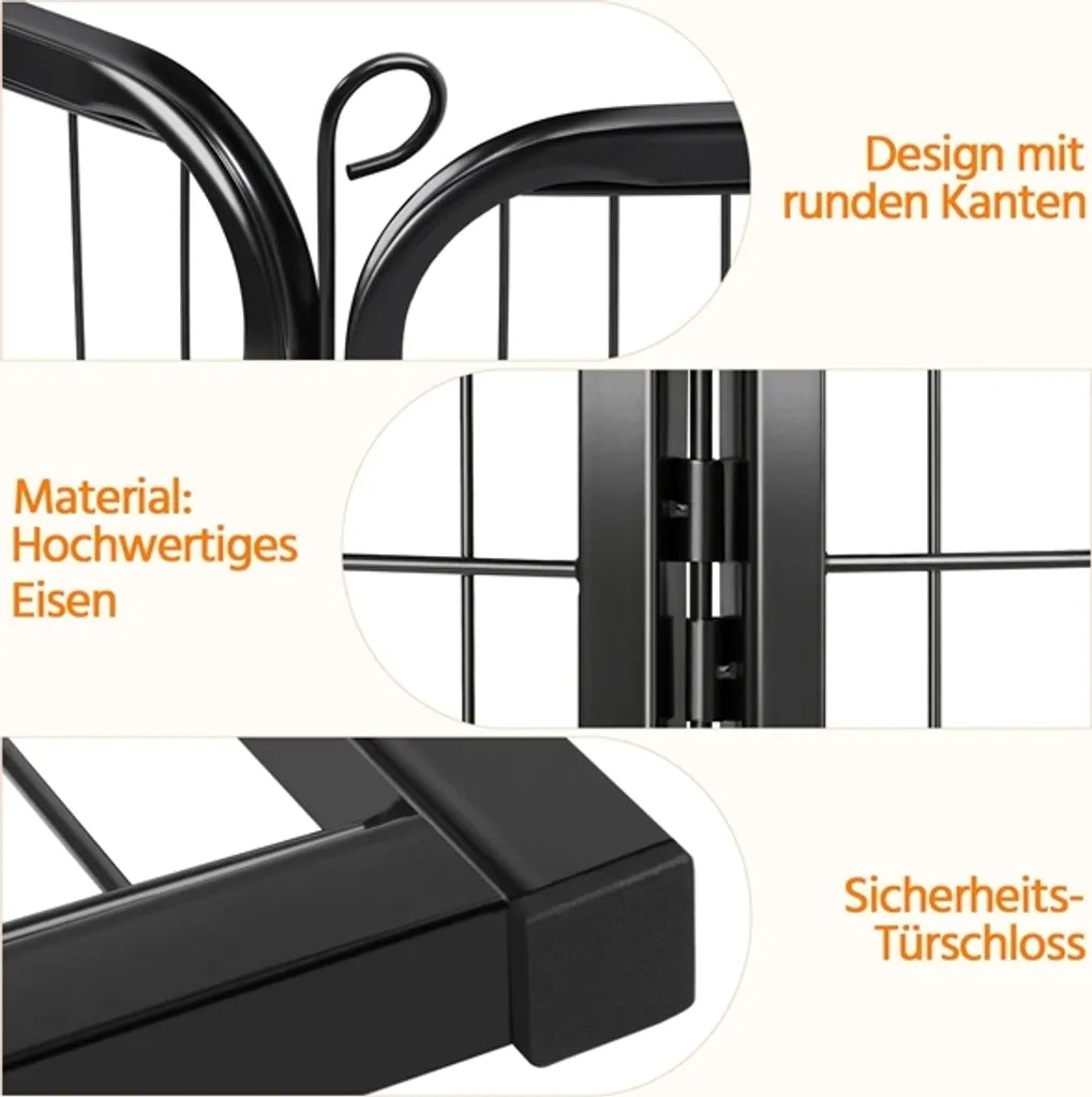 Yaheetech Parc à chiots - 16 pièces - 60 cm - avec 2 portes - noir