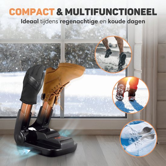 Vulpes Goods® Tech - Sèche-chaussures et rafraîchisseur de chaussures à l'ozone - Fonction ozone et séchage - 10 rafraîchisseurs de chaussures inclus - Version PRO