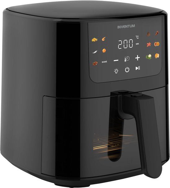 Friteuse à air chaud Inventum GF502HLDB - 5 L - Fenêtre de visualisation - 11 programmes - 70-200 °C - Jusqu'à 5 personnes - Noir - Coupe du monde