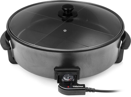 Poêle électrique Tristar 1 500 W - PZ-9145 - Ø 40 cm avec couvercle - Température maximale 250 °C