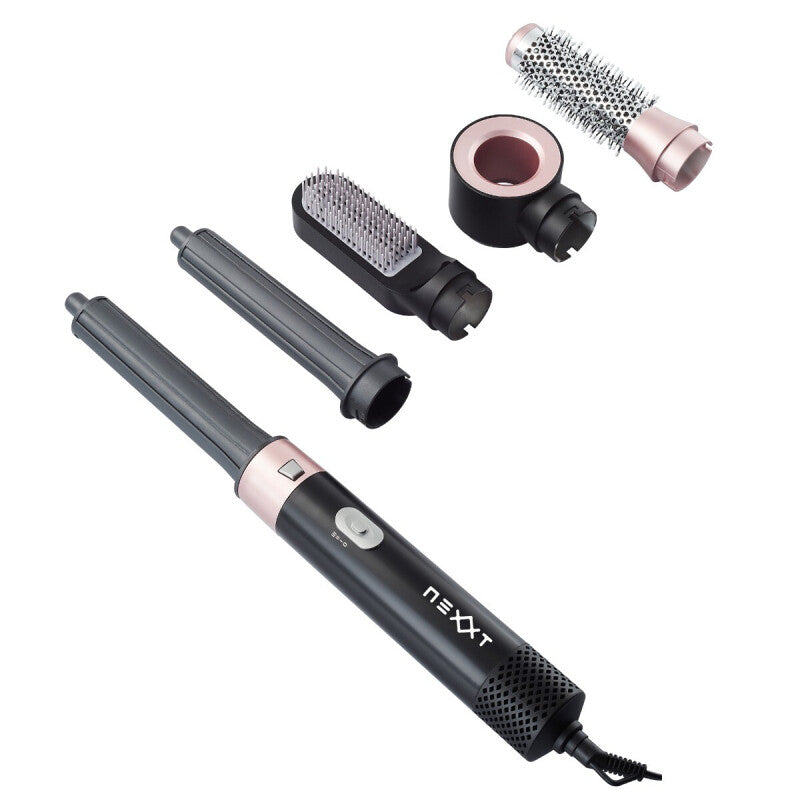 Nexxt Airstyler 5-en-1 - Brosse sèche-cheveux - Cordon pivotant - Or rose