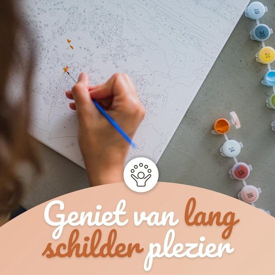 Rubye® Painting On Number Adults - Four Seasons - With Canvasing Canvas, Easel and Brushes - 40x50cm