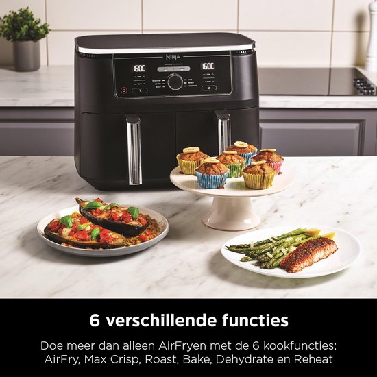 Friteuse à air chaud double Ninja XXL - 9,5 litres - Modèle 2020 - Technologie Dual Zone - AF400EU