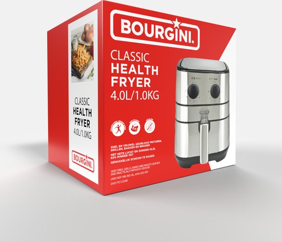 Airfryer xl - Friteuse à air chaud - Capacité de 4 litres pour 1 kg de frites - Friteuse à air avec boutons rotatifs