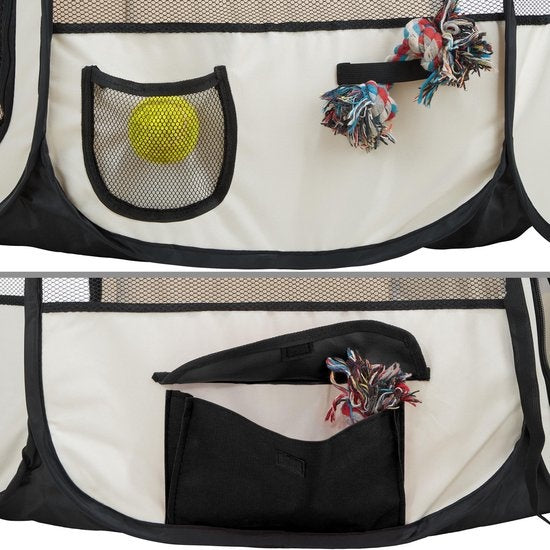 Tectake Enclos pliable pour chiots Tente pour chiots Noir inclus - Sac de transport - 400734