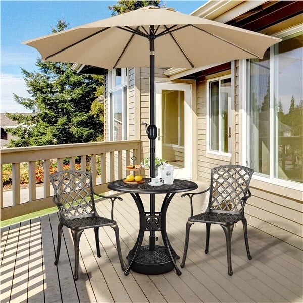Pied de parasol Yaheetech Ø 50 cm - Noir - Pied de parasol à remplir d'eau ou de sable pour parasols de Ø 38 à 48 mm