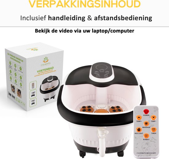 CALMENTA® XXL Bain de pieds - 12L - Massage automatique des roues - Infrarouge - Jusqu'à 48°C - Massage du bain de pieds - Massage des pieds - Shiatsu