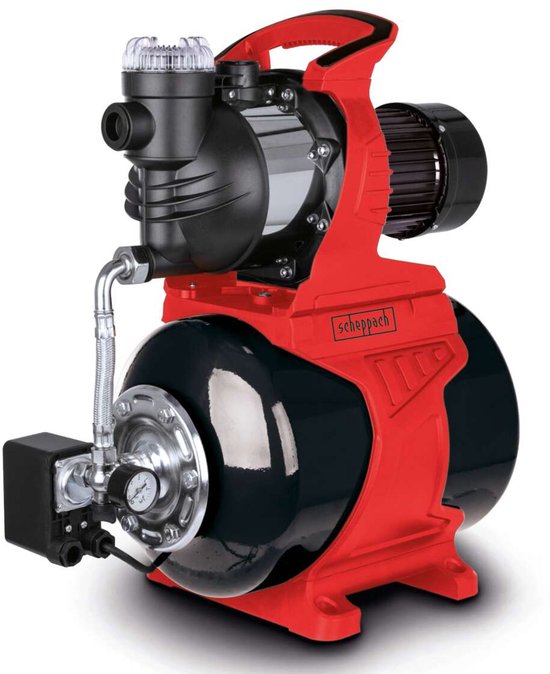 Pompe à eau domestique - Scheppach - HWW1400c - 1 300 W - 6 000 L/h - 4,8 bars - Hauteur de refoulement max. 44 m - Capacité du réservoir : 24 L