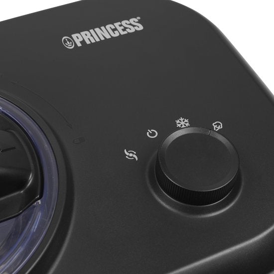 Princess 282608 - Machine à glace à compresseur - Avec compartiment de congélation intégré - 1 litre - Noir/Gris