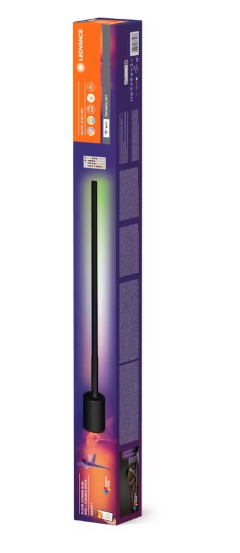 Ledvance Cornerslim Lampadaire Smart Wifi 80 cm - Noir - RGB & CCT - Lampadaire mince pour intérieurs modernes