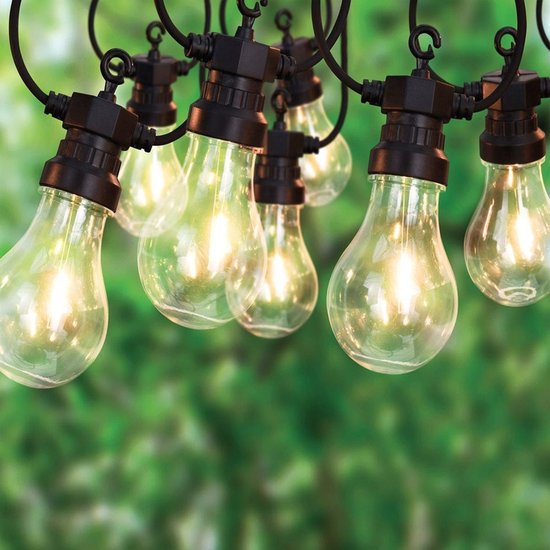 Guirlande lumineuse LED PartyLight - 20 ampoules - 12,5 m - Lumière blanche chaude