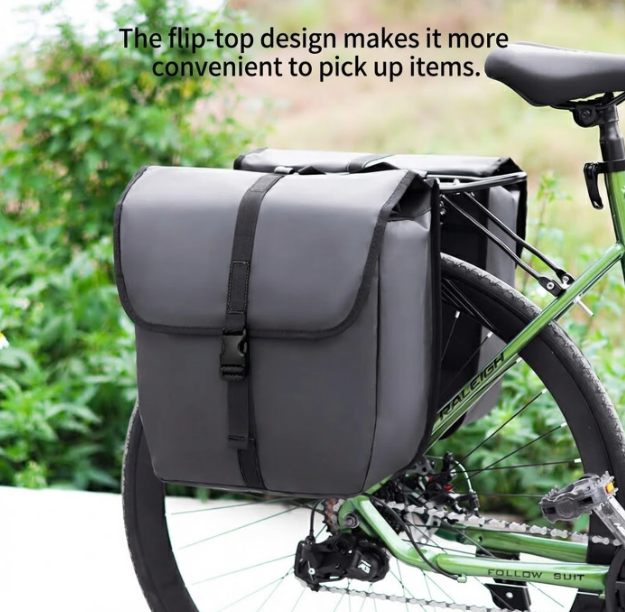 Sacoche de vélo Costic hydrofuge - Noir - 35 x 17 x 39 cm - Système de fermeture rapide