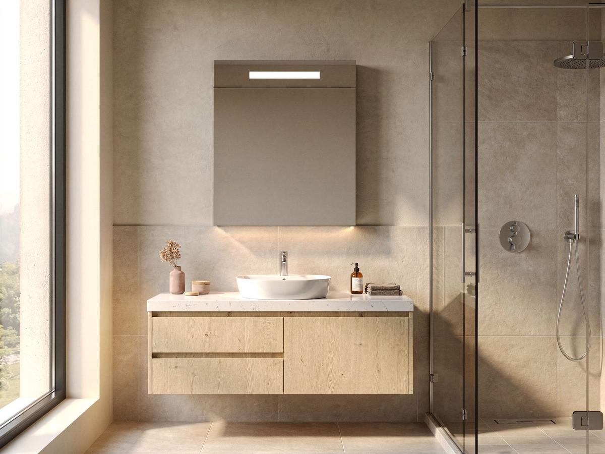 Armoire de toilette Brauer 2.0 - Gris brillant - 60 cm - Ouverture vers la gauche