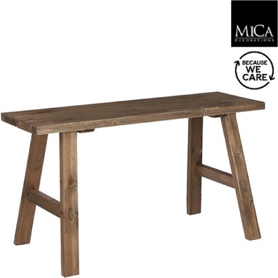 Mica Decorations Banc en bois audacieux - L80 x L37 x H44 cm - Bois recyclé - Marron