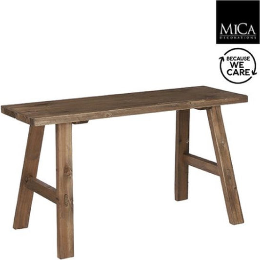 Mica Decorations Banc en bois audacieux - L80 x L37 x H44 cm - Bois recyclé - Marron