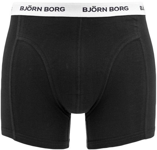 Björn Borg Cotton Stretch Boxer Shorts Men - Black/Print/Blue - 5 pièces - Pantalon homme - Boxer - Taille M