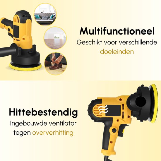 Gtrise Polisher - Polisseuse voiture - 6 disques de polissage - 1400W puissant - Polisseur - Avec Ebook