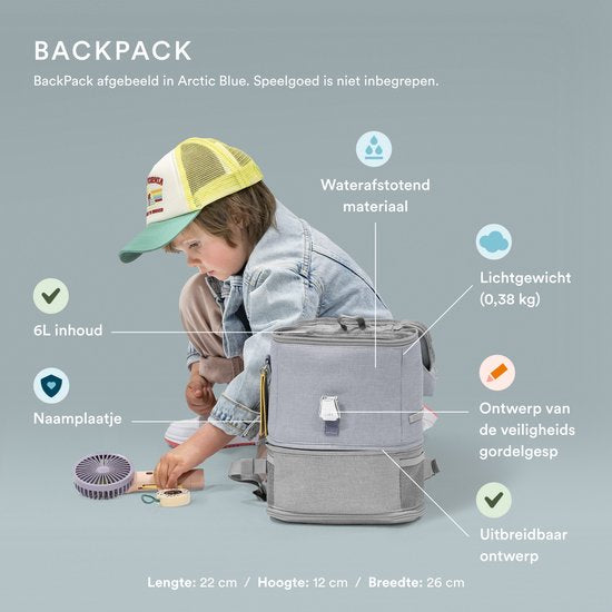 Stokke® JetKids™ Kit de voyage BedBox 46 cm, lot de 2 pièces - Valise à roulettes 4 roues (moonglow white)