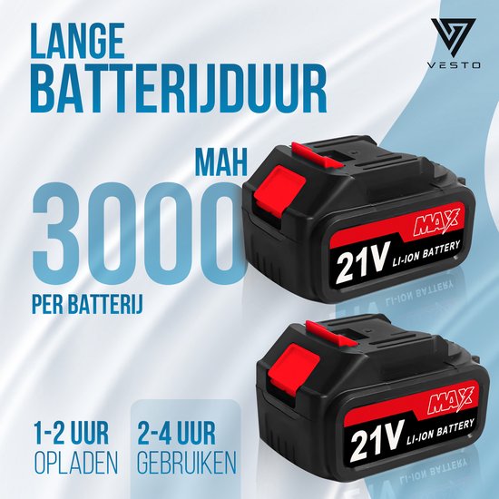 Souffleur de feuilles sans fil Vesto® - Souffleur de feuilles compact et sans fil pour le jardin et l'allée - Léger et puissant - Convient pour les feuilles et les déchets de jardin - Chargeur inclus