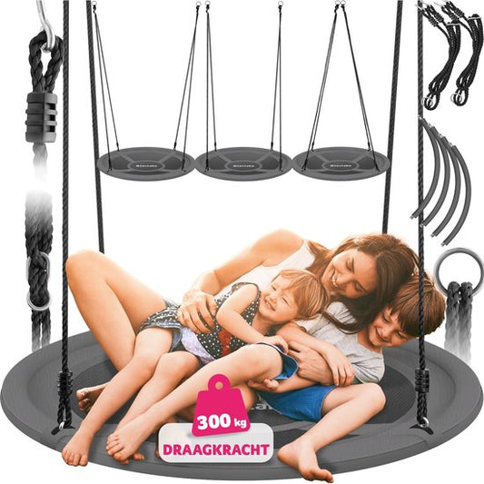 tectake® nesting swing - balançoire à panier avec une capacité de charge jusqu'à 300 kg - balançoire pour enfants et adultes - balançoire de jardin pour l'extérieur ou chaise suspendue pour l'intérieur - jouet pour le jardin ou la chambre d'enfant (DIMENS
