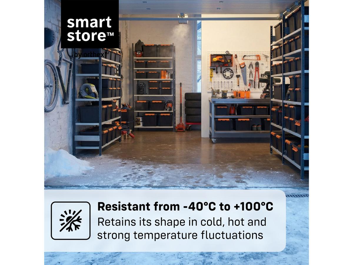 Boîte de rangement Orthex SmartStore Pro 15 - Empilable - 14 litres - Noir