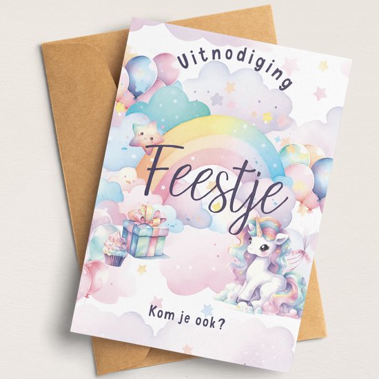 Systemyze 15x Invitation Kids Party Girl - Cartes d'invitation d'anniversaire - Thème Licorne - Format A6