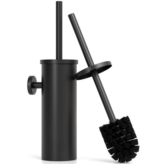 Avalo Toilet Brush With Holder - Hanging - Stainless Steel Black - Toilet Brush With Holder