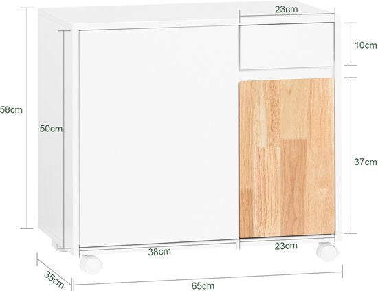 SoBuy ASK04-WN Table d'impression - Meuble pour imprimante en bois composite blanc