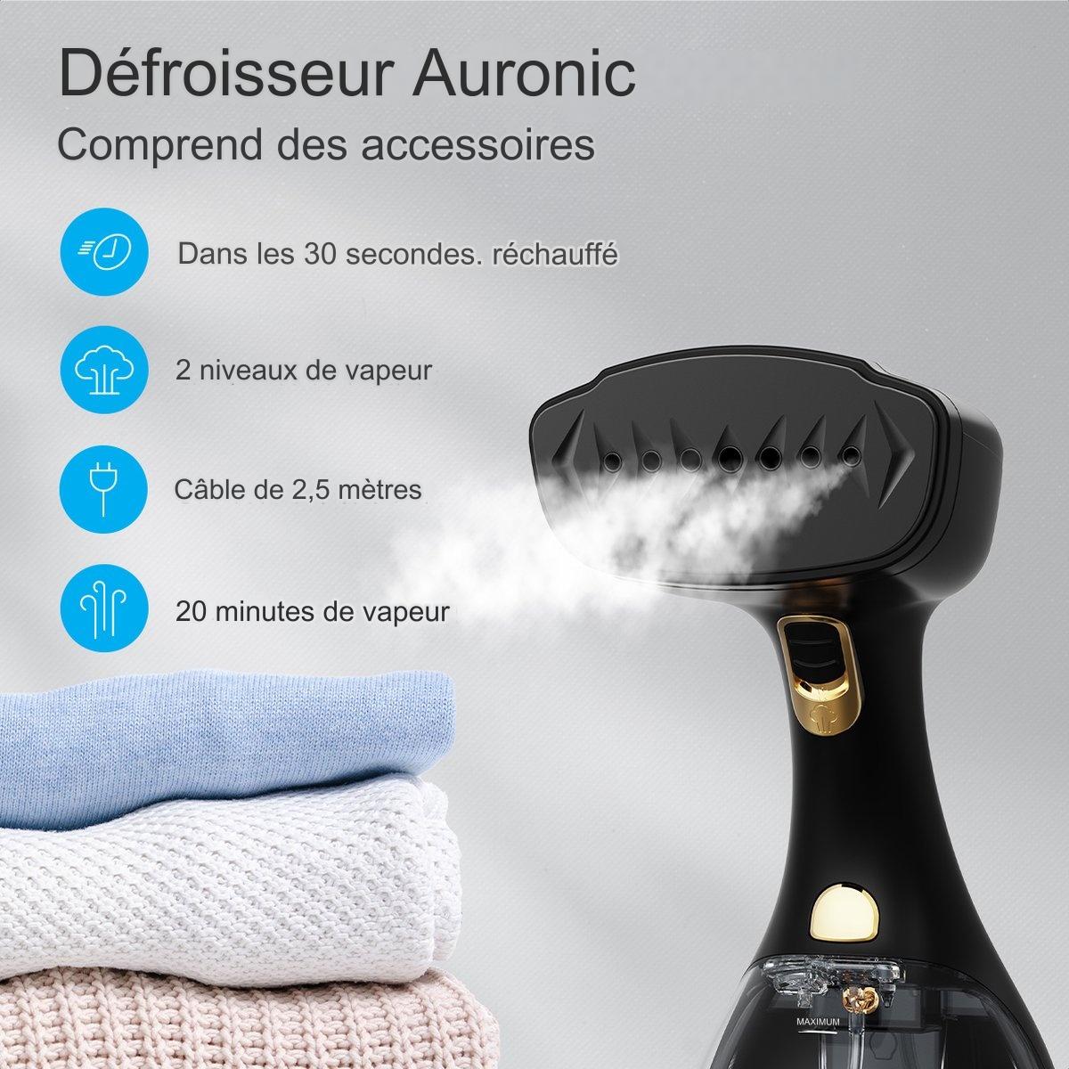 Auronic - Défroisseur Vapeur à main - 300ml - Noir