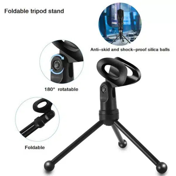 Yanmai Gaming Microphone - Filaire - 50hz - 4.8x2.8x15.4cm - Noir