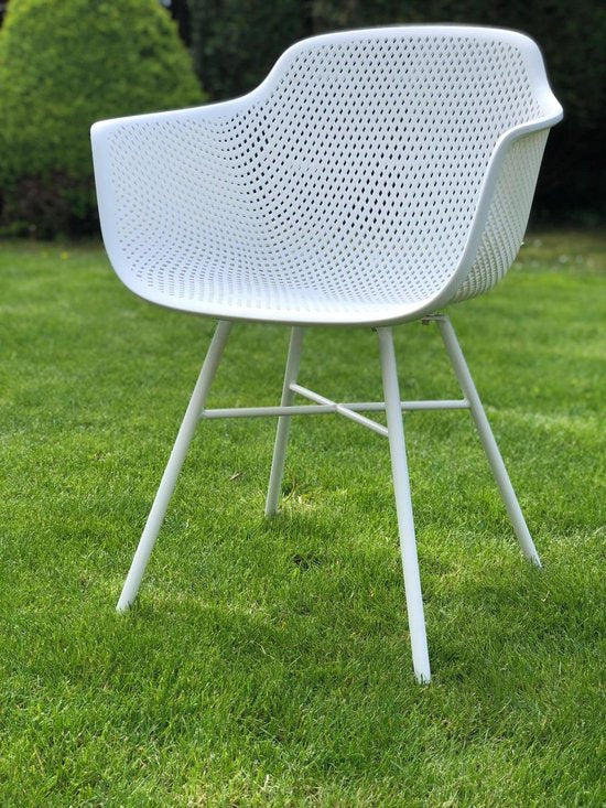 Kick Set de 4 chaises de jardin Indy White - Structure blanche - 54 x 58 x 83 cm