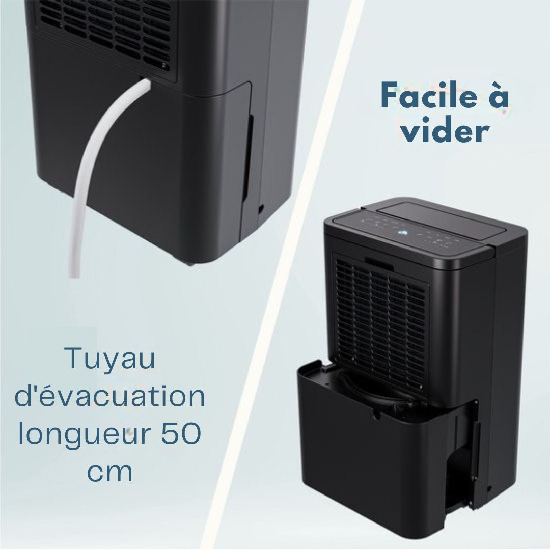 Déshumidificateur Auronic - Compact Pro Plus - 24L - Chambre à coucher, salle de bain, salon et bureau - Hydratant pour l'intérieur - Noir