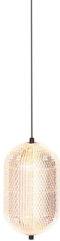 Suspension Geripu Ø 15 cm, couleur ambre - hauteur réglable - plastique et métal - Mexlite