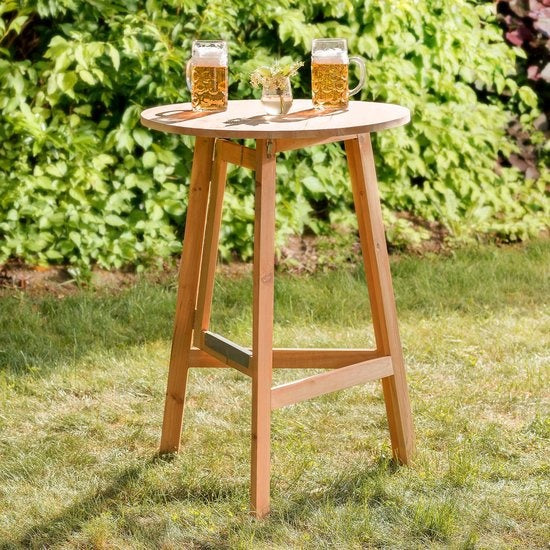 tectake - Table de bar de fête en bois massif - 403249
