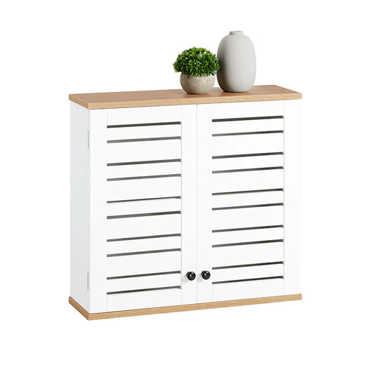 SoBuy Armoire murale - Armoire suspendue de salle de bain - Blanc - 60x56x19cm - BZR42-W