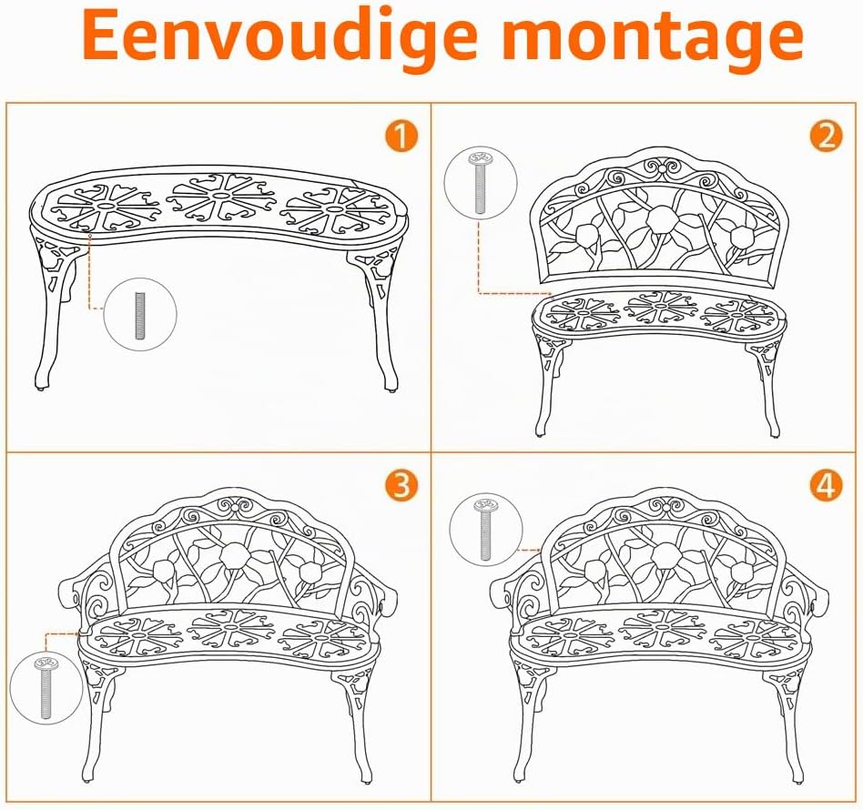 Banc de jardin vintage Yaheetech 99,5 x 57 x 78,5 cm - Vert - 2 places - Métal - 227 kg