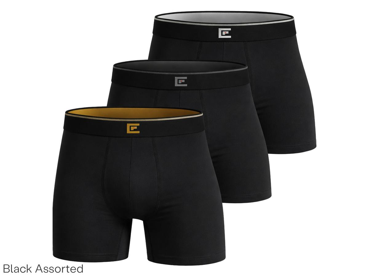Boxers Bamboo Elements pour homme - Lot de 3 - Assortiment de couleurs foncées - Taille M