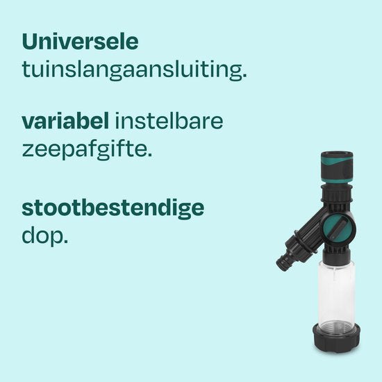 Brosse de lavage télescopique VONROC PRO 3K entièrement en carbone – 6,5 m – Avec tête de brosse à 5 pans, tuyau d'arrosage de 9 m et distributeur de savon