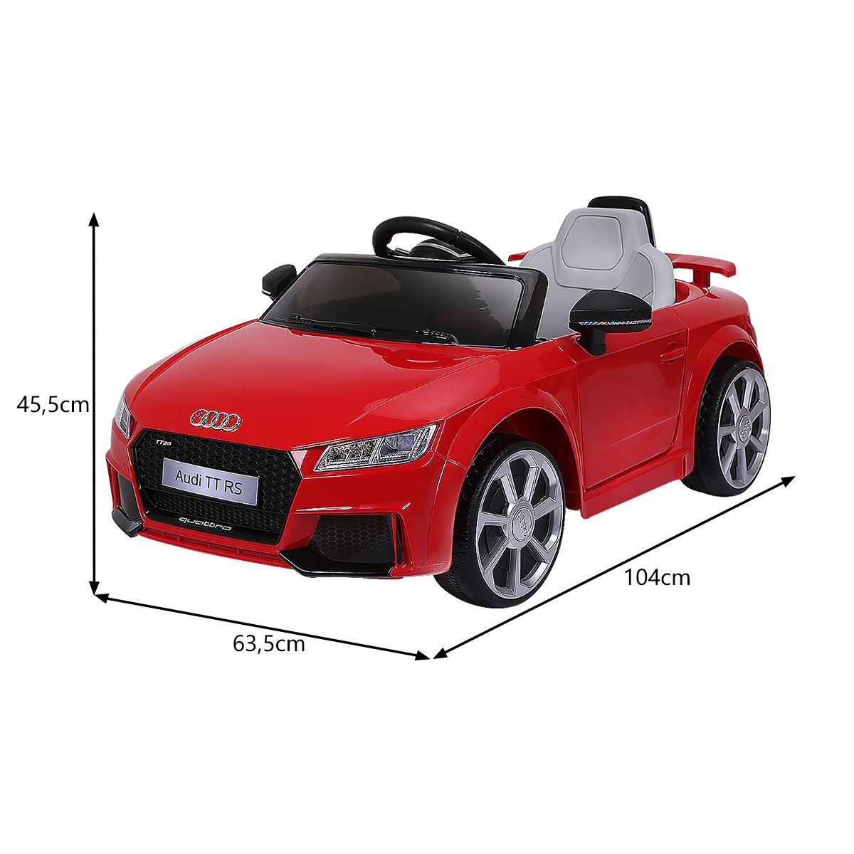 Voiture électrique pour enfants Coast - 2 moteurs - télécommande et musique - rouge 104 x 63,5 x 45,5 cm