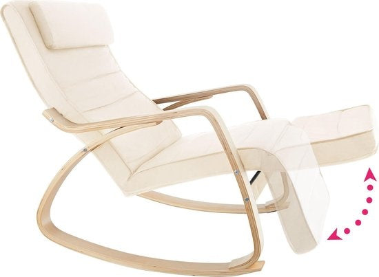 Tectake - Fauteuil à bascule Onda - beige - 403527