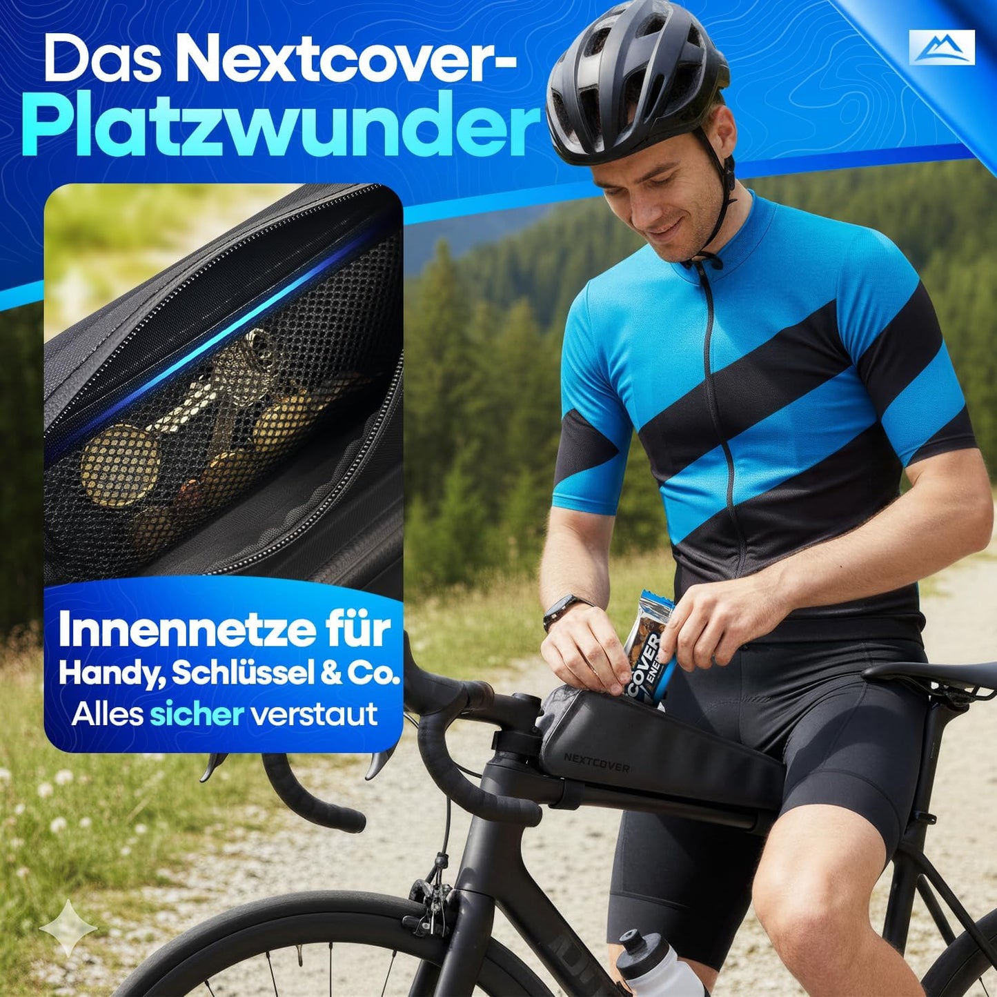 Sac de cadre Nextcover Bikepacking - 46 cm - 3,6 L - Imperméable - Noir