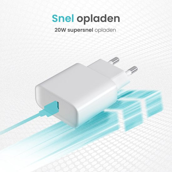 Wurk Fast Charger Suitable for Apple iPhone, iPad & Airpods - 20W Charger - 1 Meter USB C to Lightning Cable - Charger Suitable for 14/13/12/11/Xr/Xs/Xs Max/8/8 Plus/ Pro