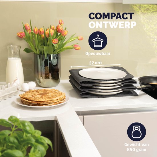 BREND BR-2209 Chauffe-assiettes électrique jusqu'à 12 assiettes - 4 niveaux de température jusqu'à 70°C - Couvercle lavable - Plaque chauffante - Anthracite