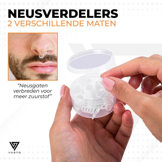 Vesto® Snore Set - 2x Anti Snore Brace - 20x Nose Plaster - 8x Nose Spreader - 4x Magnetic Nose Clip - Complete Set - Anti Snore Brace Pro - Anti Snore remedies
