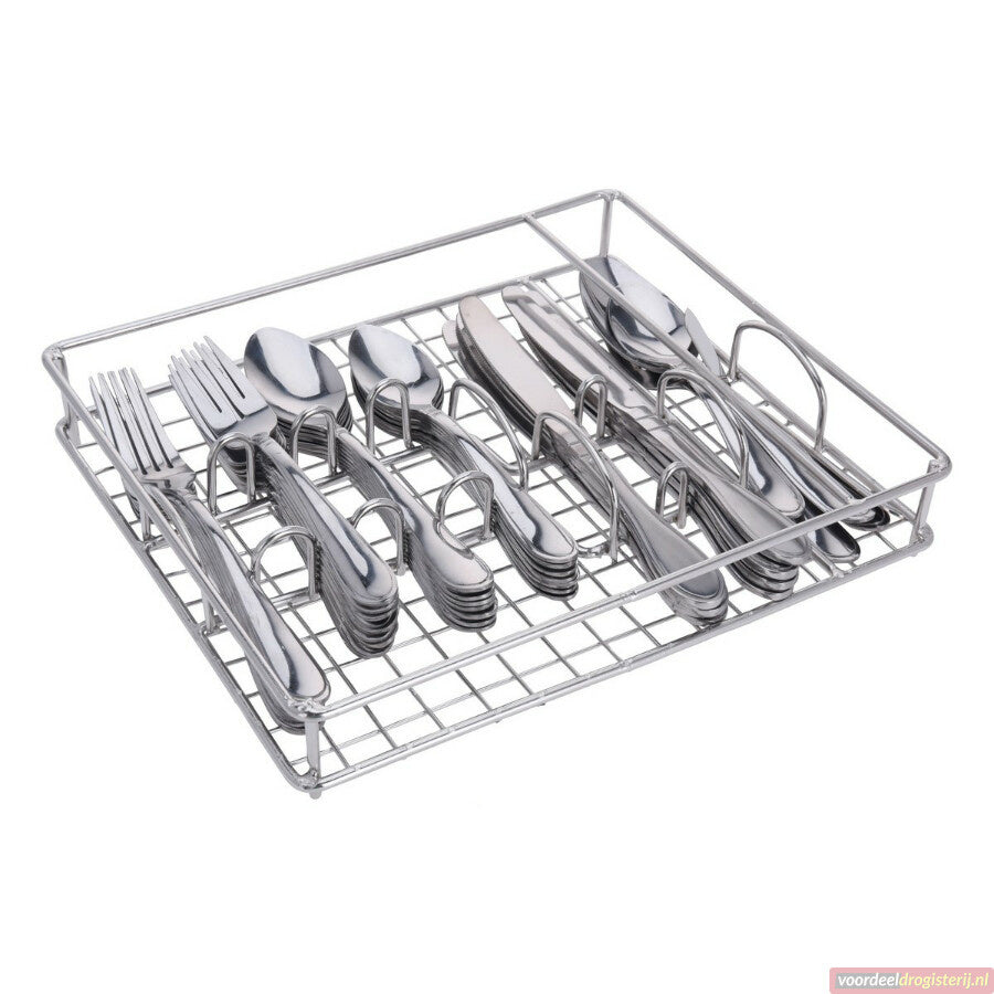 Service de couverts 45 pièces - en acier inoxydable - avec plateau en métal