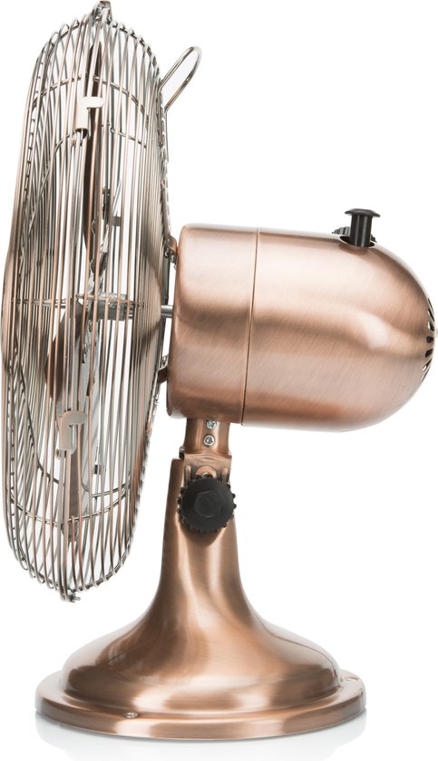 Ventilateur de table Tristar Retro 30 cm – Finition cuivrée – 3 vitesses – Oscillant – VE-5970