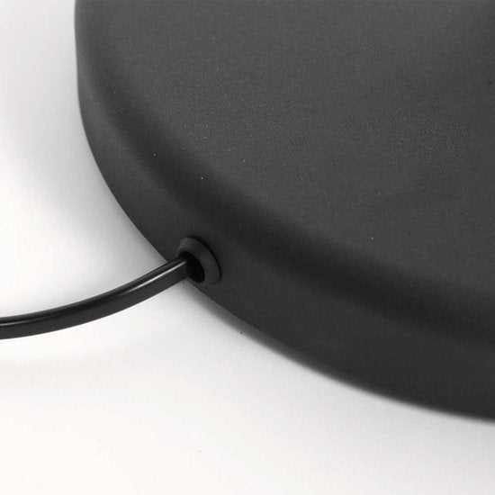 Lampadaire Bella 3407ZW - Noir avec bras pivotant, rabattable et interrupteur à tirette - Mexlite - Design intemporel alliant plastique, métal et composants électroniques, hauteur 135 cm, portée 45 cm