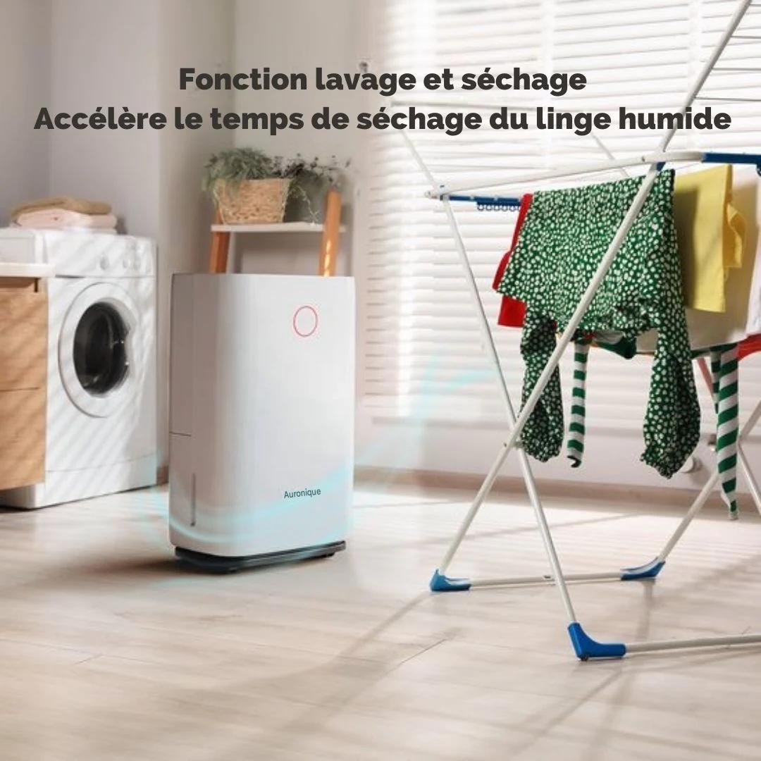 Déshumidificateur Auronic - plastique - Capacité de 16 l par jour - Fonction Lavage-Séchage & Mode Nuit - Pour chambre et salon - Blanc