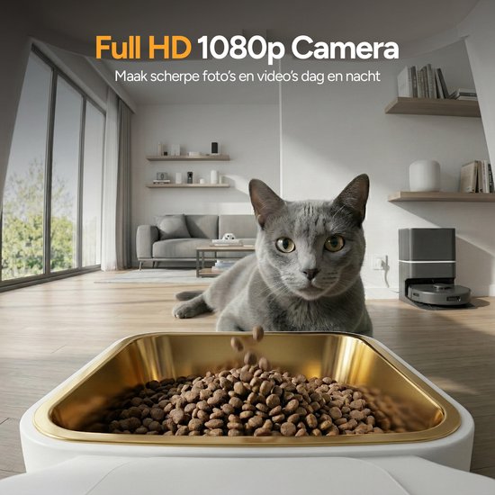 Viervoeter Feed Pro - Mangeoire automatique 6 L - Chat et chien - Distributeur automatique de nourriture avec application - Blanc